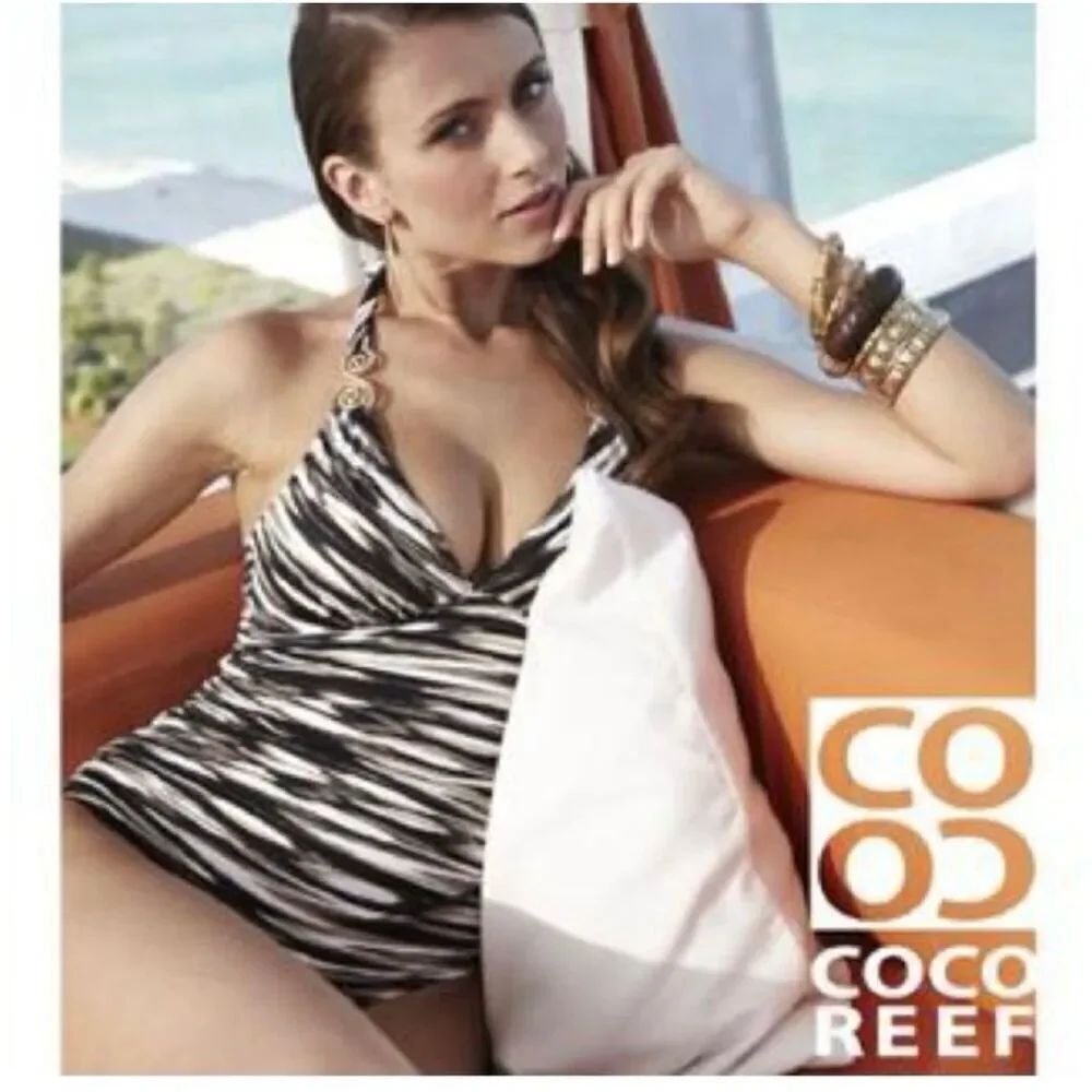 ✨Coco Reef Twist Green Snake Tankini Sz 34C & Small Swim Bikini✨